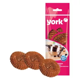   Set 3 Bureți de Curățare cu Înveliș de Cupru, 7,5 cm x 2 cm - YORK