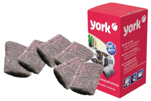 Set 6 Bureți din Lână de Oțel cu Săpun Preîncărcat - YORK