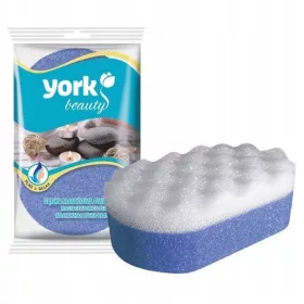   Spons Oval pentru Masaj - YORK Îngrijire Corporală, 14x9x5 cm, Albastru