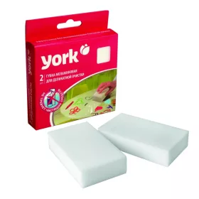   Burete de Curățare Delicat din Spumă Melaminică, 2 Bucăți - YORK