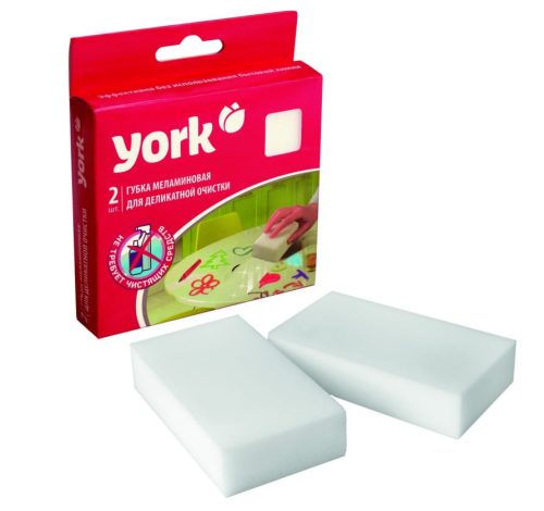 Burete de Curățare Delicat din Spumă Melaminică, 2 Bucăți - YORK