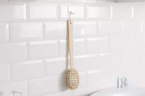 Perie de Masaj cu Două Fețe pentru Îngrijirea Spatelui - YORK (1 bucată) - Material: Lemn și Peri Sintetici, Dimensiune: Lungime Totală cu Mâner Lung