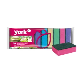   Set de Bureți de Frecat 10 bucăți - YORK, pentru Bucătărie, cu Două Fețe