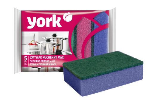 Set 5 Bureți de Curățare Dimensiune Mare - YORK pentru Vase, Chiuvete și Suprafețe de Gătit
