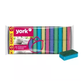   Set 30 Bureți de Vase York cu Strat de Curățare, 25+5 Bucăți Cadou