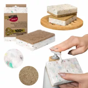   Set 3 Bureți de Bucătărie ECO din Material Reciclat și Agave Natural - YORK ECO NATURAL