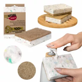   20 x Set 3 Bureți de Bucătărie ECO din Material Reciclat și Agave Natural - YORK ECO NATURAL