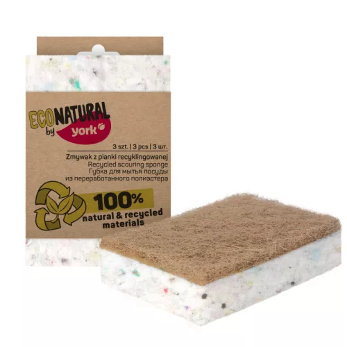 Set 3 Bureți de Bucătărie ECO din Material Reciclat și Agave Natural - YORK ECO NATURAL