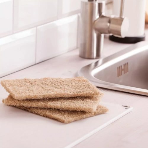 Set 3 Bureți de Curățare din Material Natural - YORK ECO NATURAL, Fibre de Agave și PET Reciclat