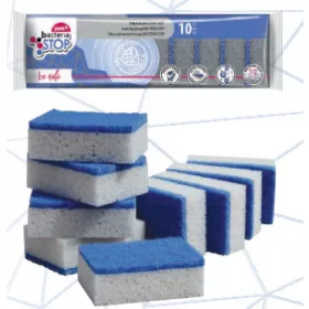   Set 10 Bucăți Bureți de Curățare Antibacterieni YORK BACTERIA STOP cu Cink Ultra-Fresh DW 30