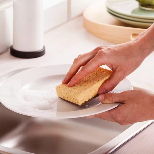 Set de 2 Bureți de Frecat din Celuloză Ecologică YORK ECO NATURAL pentru Spălat Vase