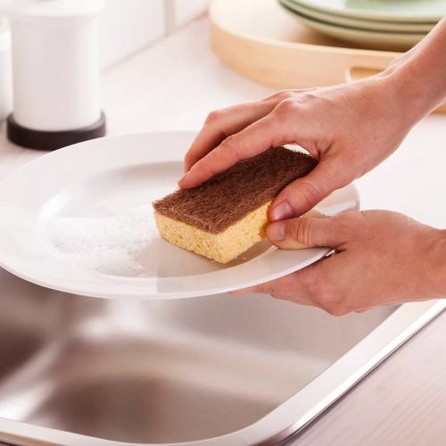 Set de 2 Bureți de Frecat din Celuloză Ecologică YORK ECO NATURAL pentru Spălat Vase