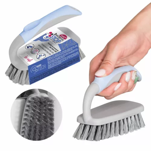 Perie de Curățare Antibacteriană YORK BACTERIA STOP, 16 cm, Polipropilenă, Elastomer, Culoare Gri-Albăstruie