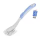 18 x Perie de Vase cu Mâner Lung și Tehnologie Oprire Bacterii - 27 cm, Antimicrobian, Albastru Gri
