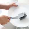 Perie de Vase cu Mâner Lung și Tehnologie Oprire Bacterii - 27 cm, Antimicrobian, Albastru Gri