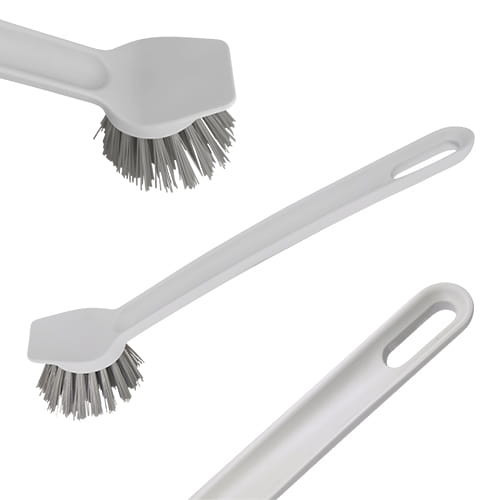 Perie de Vase Gri cu Mâner Lung și Perii din Nailon - 25 cm - YORK
