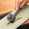 Perie de Vase Gri cu Mâner Lung și Perii din Nailon - 25 cm - YORK