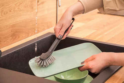 Perie de Vase SCANDI Gri cu Mâner Ergonomic din Materiale Reciclate - YORK