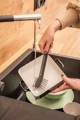 Perie de Vase SCANDI Gri cu Mâner Ergonomic din Materiale Reciclate - YORK