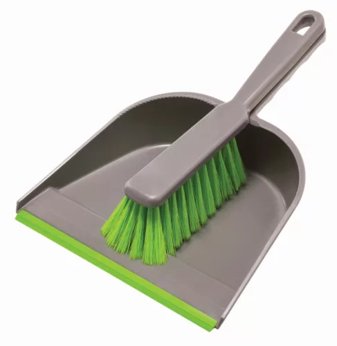 Set făraș cu margine din cauciuc și perie ergonomic din material plastic reciclat - YORK - CLEAN HOUSE