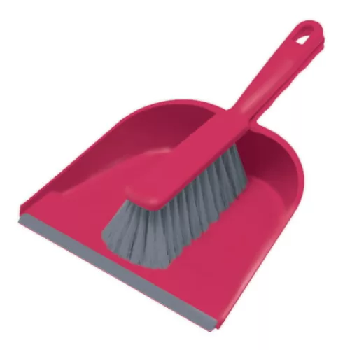 Set făraș cu margine din cauciuc și perie ergonomic din material plastic reciclat - YORK - CLEAN HOUSE