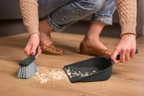 Set făraș cu margine din cauciuc și perie ergonomic din material plastic reciclat - YORK - CLEAN HOUSE