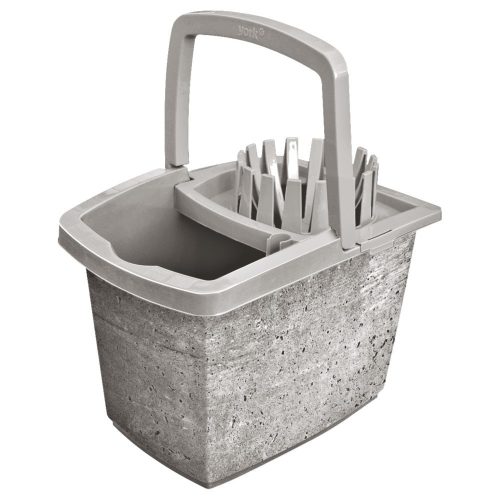 8 x Găleată dreptunghiulară cu storcător 15 litri - YORK LOFT, IML, model de beton