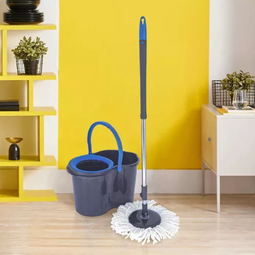 Set Mop Rotativ 360° din Microfibră cu Găleată Stabilă - YORK Curățenie Acasă