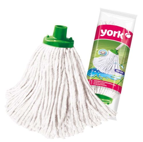 18 x Mop Cap de Bumbac Dimensiune Mare - YORK - CURĂȚARE CASĂ, Compatibil cu Toate Tipurile de Mânere