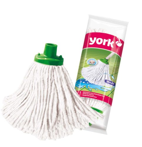 24 x Cap Mop Maxi din Bumbac 1 bucată - Compatibil cu Mânere Filetate York - Ideal pentru Curățarea Pardoselilor