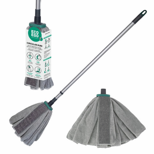 Mop telescopic din microfibră circular RUBI YORK Eco Ego pentru curățare eficientă și delicată