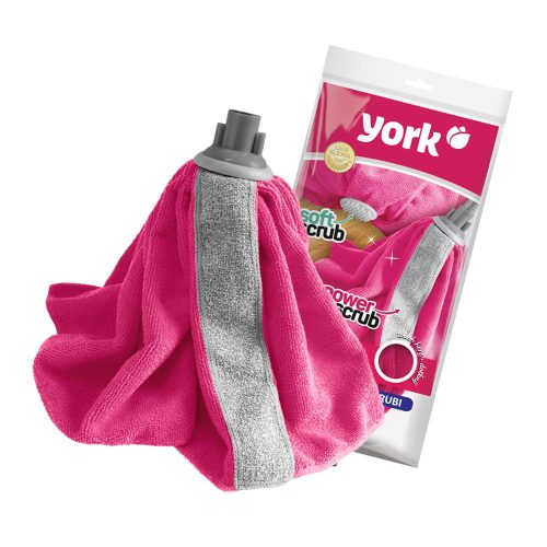 24 x Mop din Microfibră cu Benzi de Frecare și Inel de Cauciuc pentru Protecția Mobilierului - RUBI - YORK - CLEAN HOUSE (1 bucată)