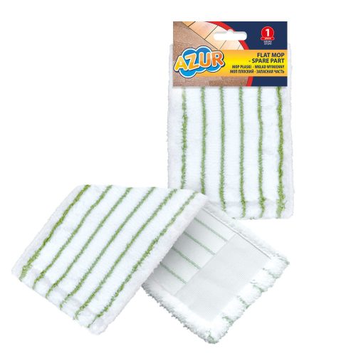 24 x Mop Lapos cu Pernă de Rezerve din Microfibră 40,5cm x 14,5cm - 1 Bucată AZUR - YORK - CLEAN HOUSE