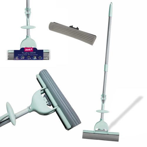 12 x Mop din Polivinil Acetat cu Mâner Telescopic pentru Curățarea Podelelor - MOP SATURN - YORK - CLEAN HOUSE