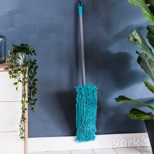 Mop plat din microfibră cu fire lungi și mâner telescopic de 120 cm SALSA - YORK - CLEAN HOUSE