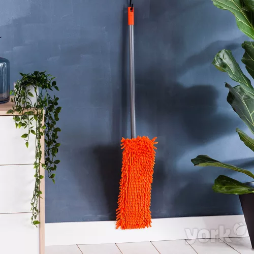 Mop plat din microfibră cu fire lungi și mâner telescopic de 120 cm SALSA - YORK - CLEAN HOUSE
