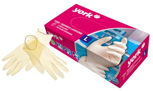 Mănuși Latex L 100 bucăți - YORK - CASĂ CURATĂ pentru Protecția Mâinilor