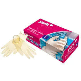   10 x Mănuși Latex L 100 bucăți - YORK - CASĂ CURATĂ pentru Protecția Mâinilor