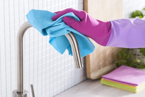 Mănuși de cauciuc parfumate roșii mărime medie (1 pereche) - YORK - CASA CURATĂ