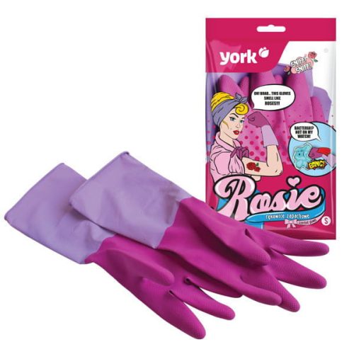 Mănuși de Cauciuc Parfumate Roșii, Mărimea "S" (1 Pereche) - YORK - CLEAN HOUSE