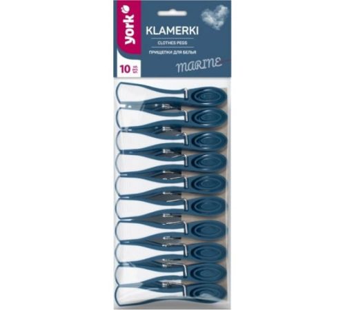 Set 10 Cleme de Rufe MARINE - YORK - Garderobă Bine Întreținută, Strat de Cauciuc, Materiale Rezistente la Umezeală