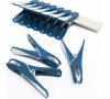 Set 10 Cleme de Rufe MARINE - YORK - Garderobă Bine Întreținută, Strat de Cauciuc, Materiale Rezistente la Umezeală