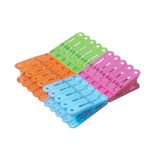 Set 20 Mini Clipsuri de Rufe, 5 cm, Plastic cu Arc Zinc-Ațel, Azur - YORK - GARDEROBĂ BINE ÎNTREȚINUTĂ