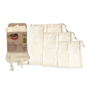   20 x Saci din Bumbac Ecologic pentru Fructe și Legume (3 bucăți) - YORK ECO NATURAL