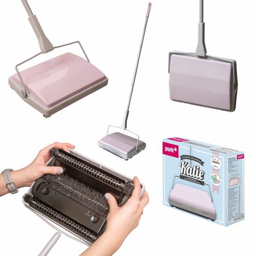 Aspirator Manual KATIE - YORK, 28x20x102 cm, Polipropilenă și Oțel, Gri-Roz