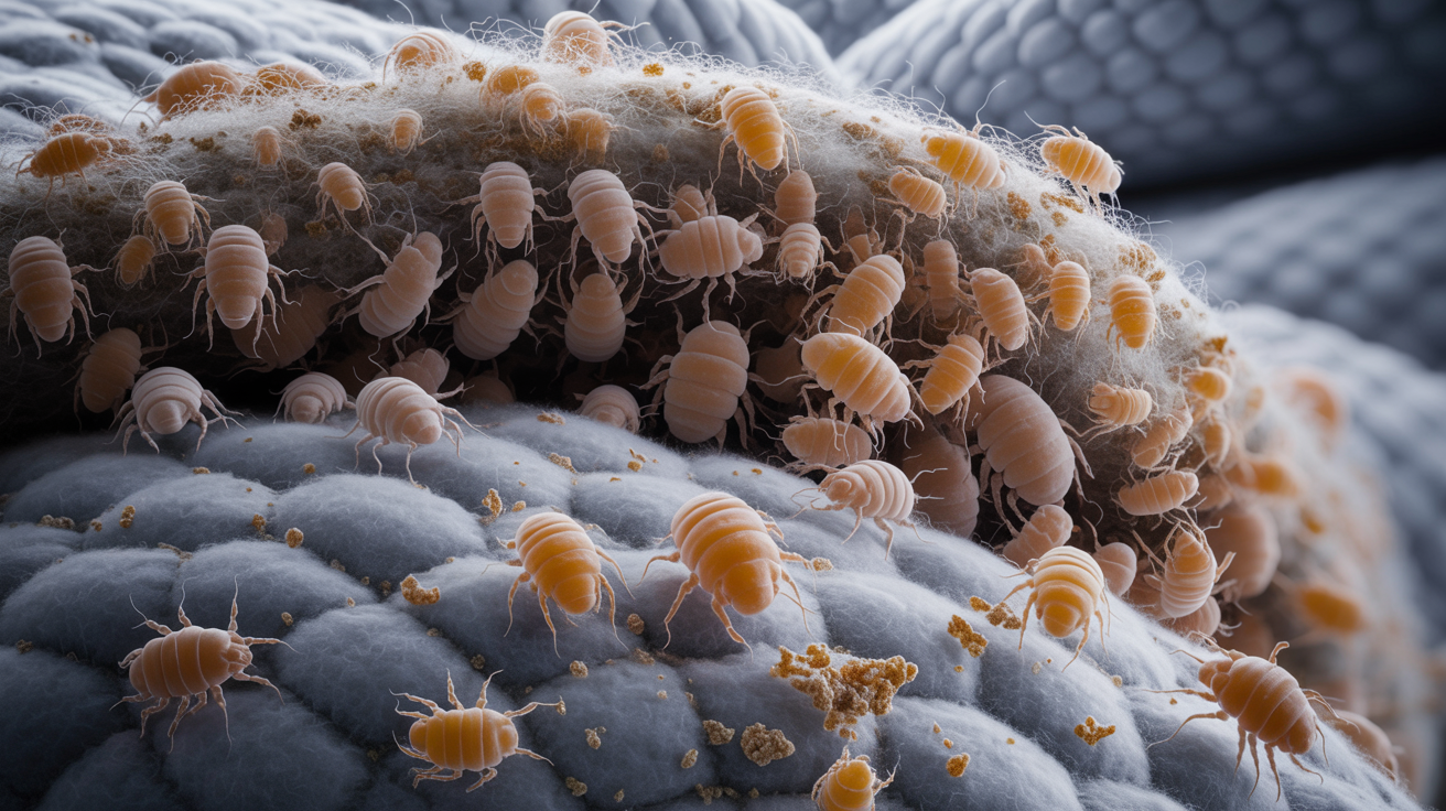 Acarieni la microscop
